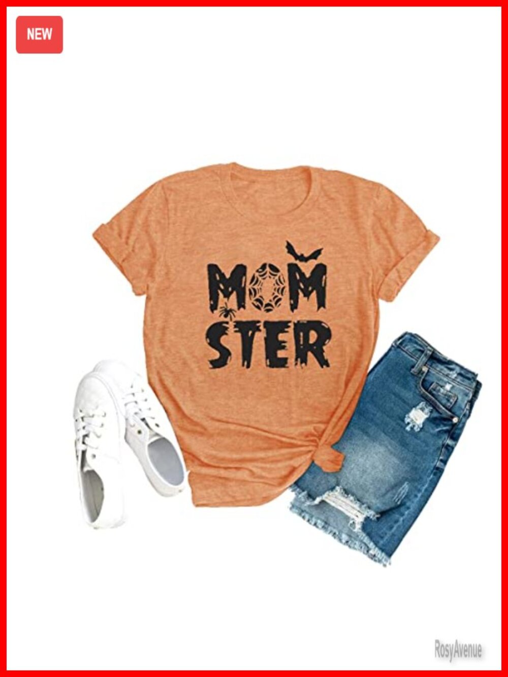Women's Halloween Graphic Tee Momster Letter Print Short Sleeve